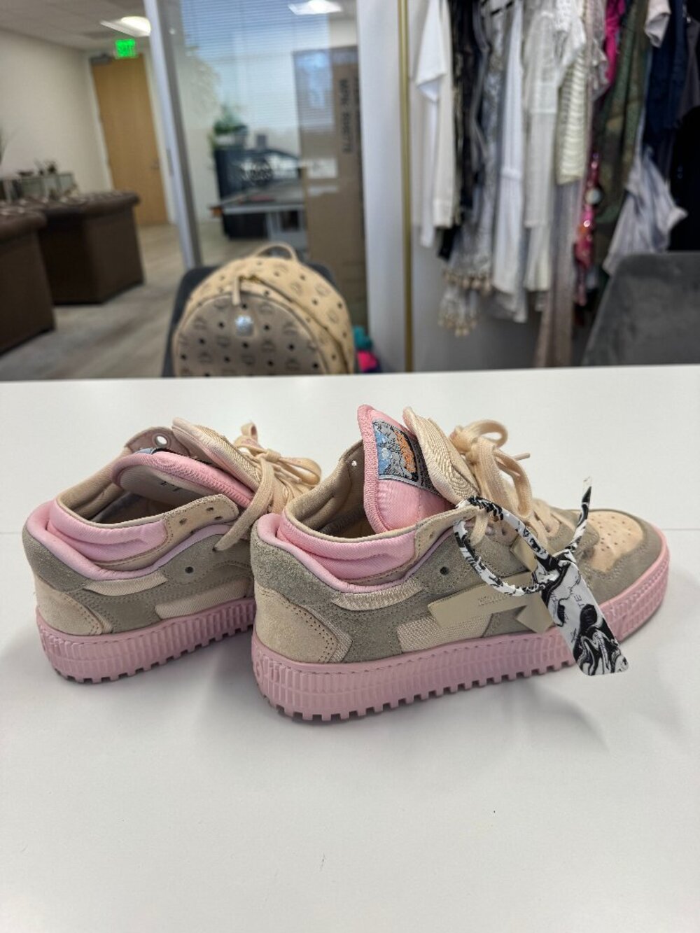 Off-White Pink Taupe Floating Arrow Sneakers | EU 36 | US 6 | Retail $650
